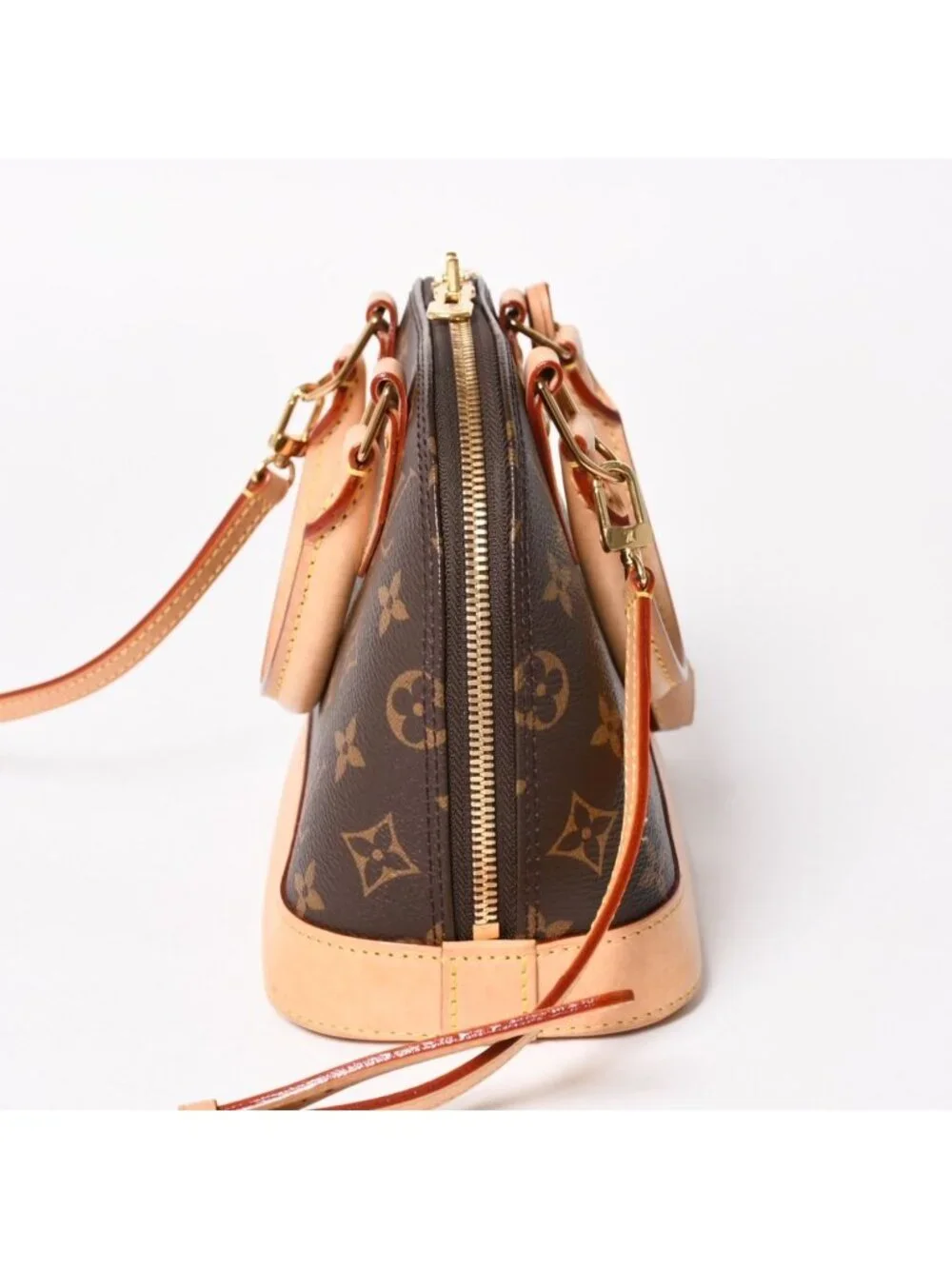 Louis Vuitton Monogram Alma BB Handbag Shoulder Gold